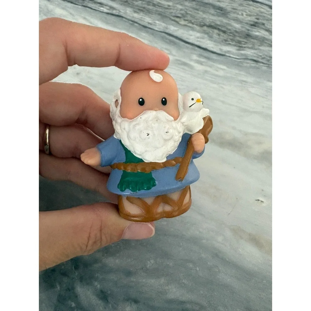 Fisher Price Little People‎ 2002 Noah Blue w Bird Bible Story Figure